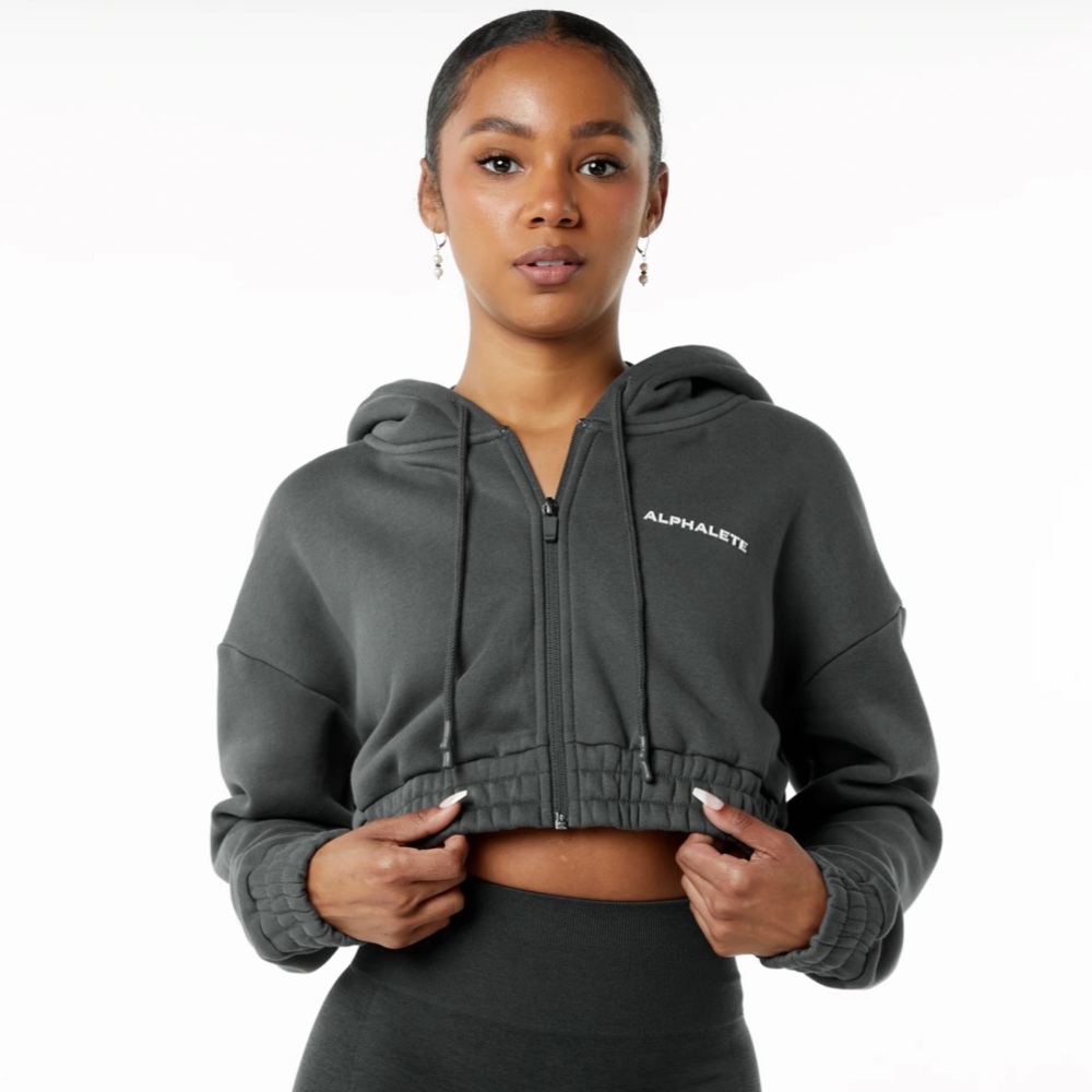 Alphalete crop hoodie in smoke